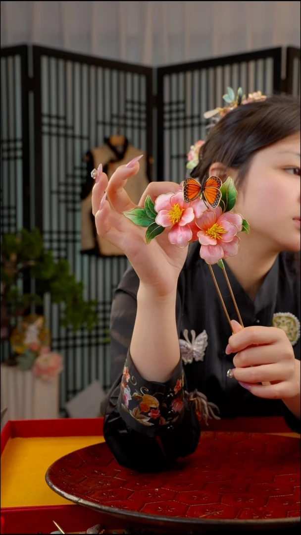 刺绣非遗苏绣绒花