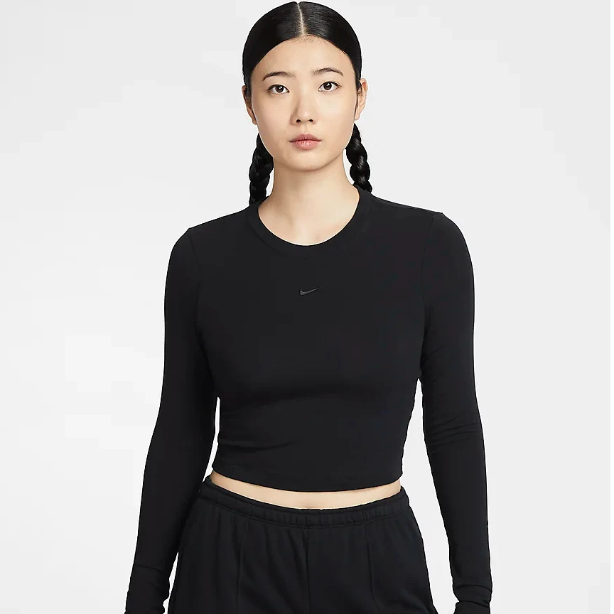 NIKE/耐克【商场同款】女子修身长袖短款运动上衣针织衫HF5323010