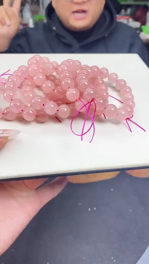 【闪购商品】水晶手串未镶嵌粉水晶手串12m一条