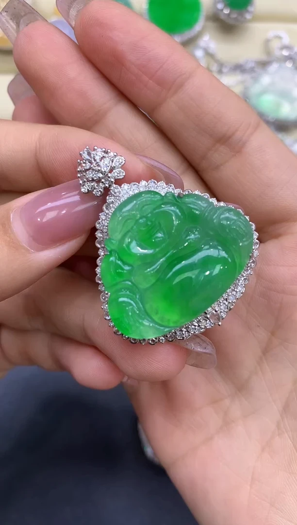 颈饰18K金镶嵌翡翠S****g492-中国好珍宝