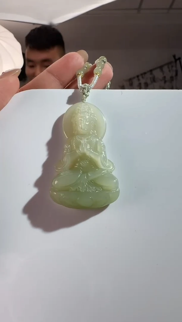 颈饰未镶嵌和田玉观音