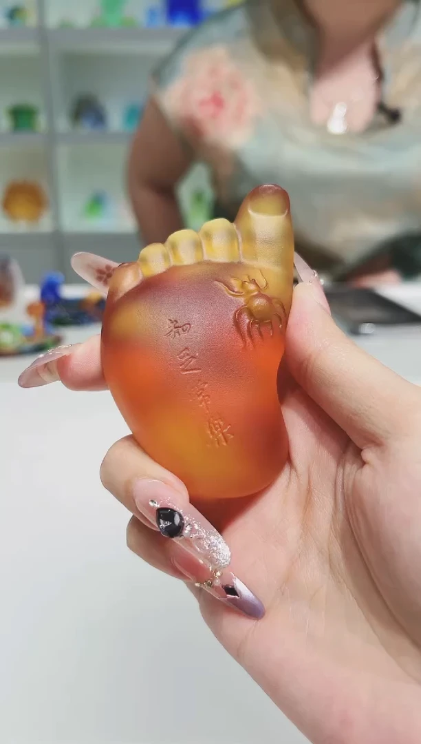 琉璃手工艺品古法琉璃知足常乐