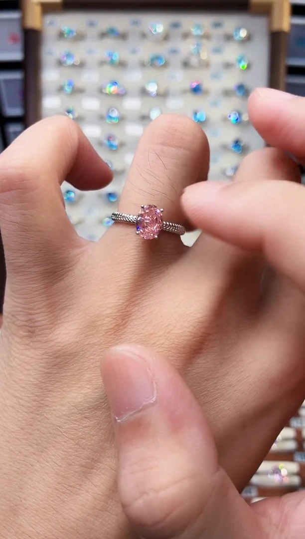 戒指彩色蓝宝石银S925镶嵌111