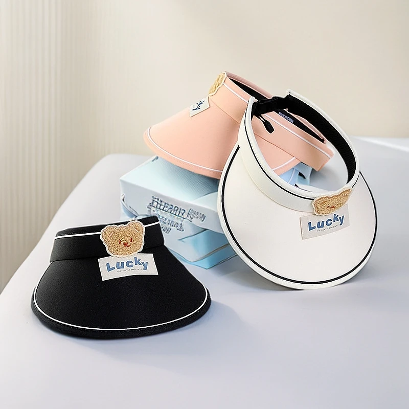 可折叠无痕儿童遮阳防晒帽夏季防紫外线户外运动空顶帽出游女款