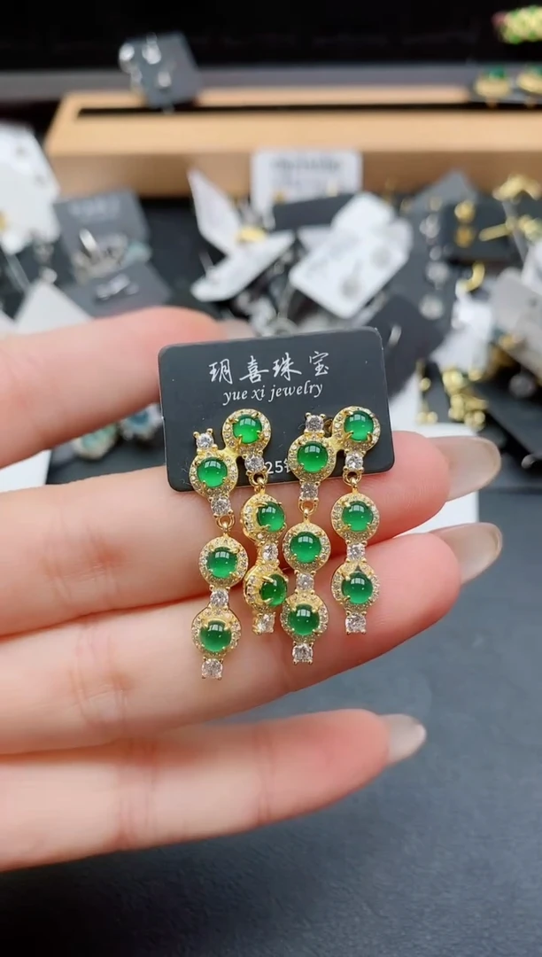 银S925镶嵌戒指翡翠1