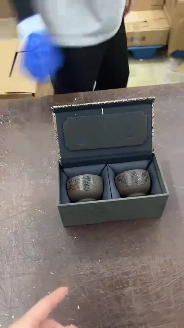 瓷片小强茶具套装(不带礼盒）紫砂