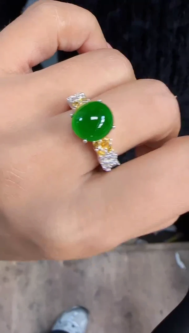 未镶嵌定制翡翠翡翠戒指64