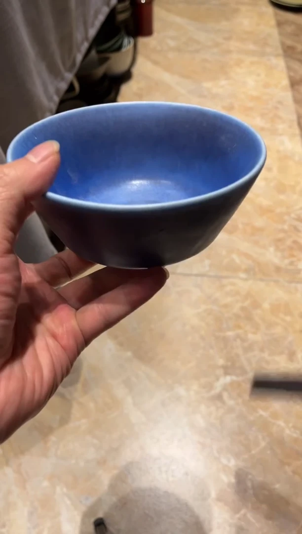 【闪购商品】瓷片797微瑕蓝色马蹄碗1个