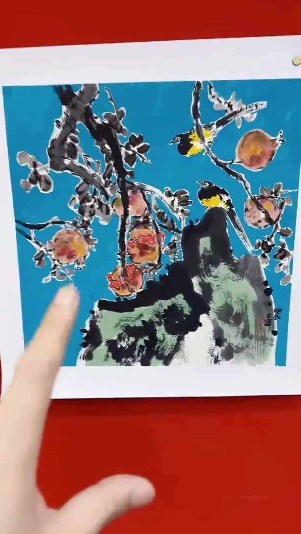 国画邓博文写意花鸟作品