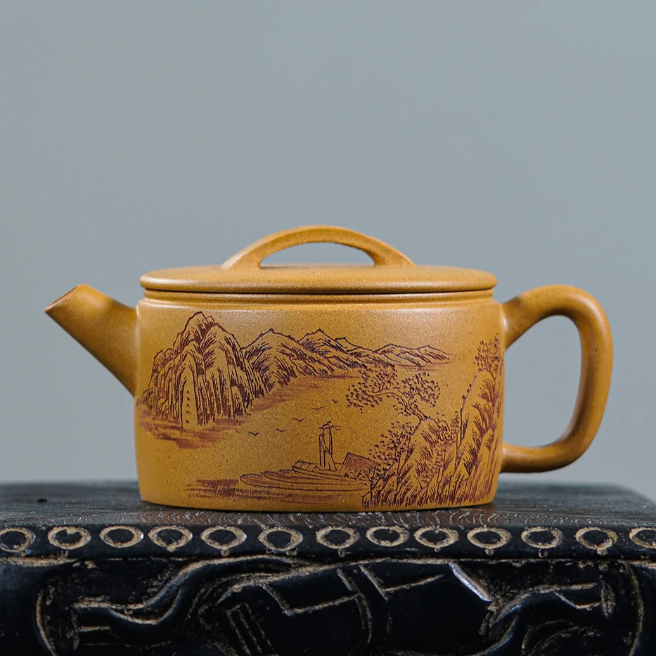 宜兴心悦紫砂-黄金段泥-观山汉瓦-容量160cc