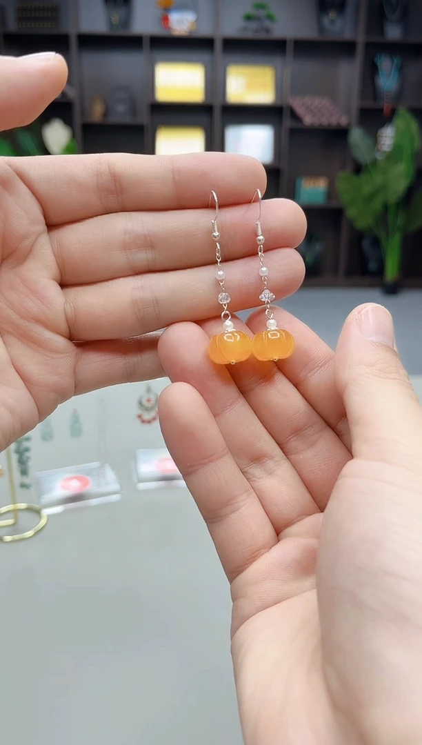 银S925镶嵌耳饰玛瑙/玉髓W06