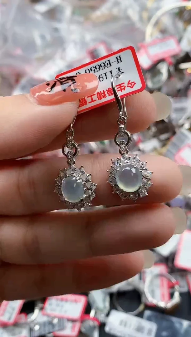 银S925镶嵌戒指翡翠天然A货缅甸翡翠