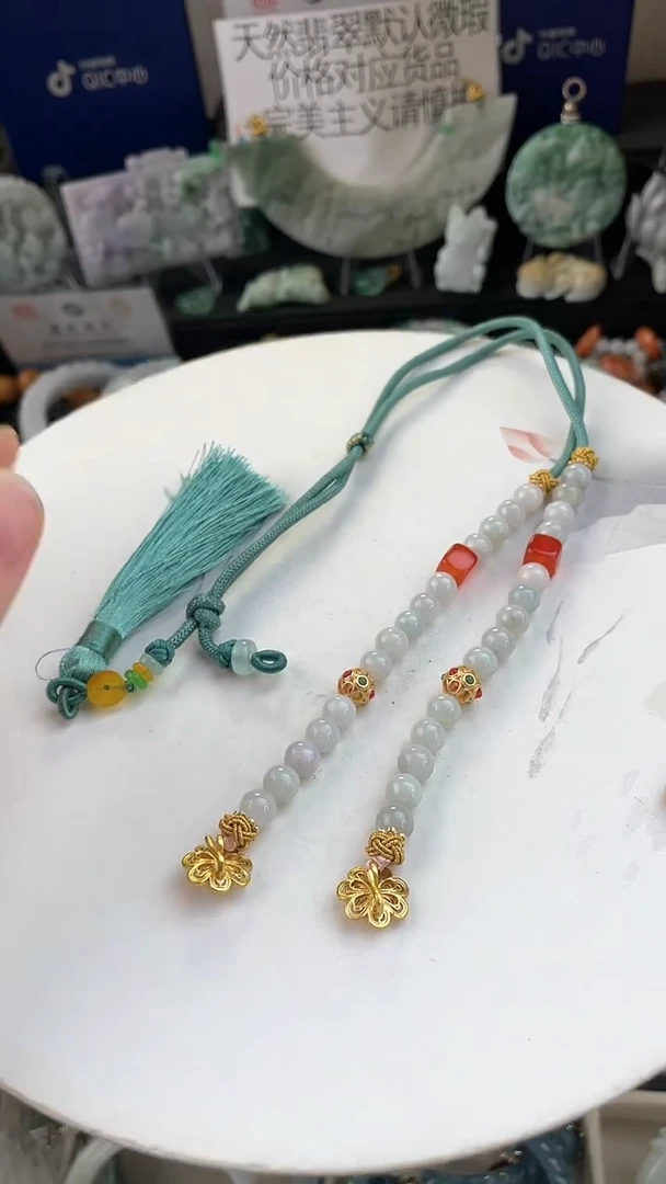未镶嵌手链翡翠双勾可调节长款珠链