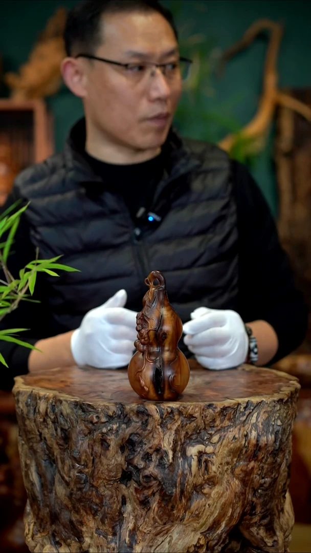枣木雷击枣木葫芦摆件