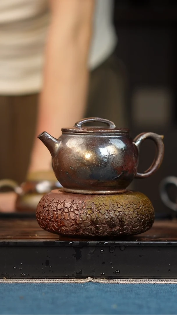 茶壶紫砂柴烧紫砂天青汉瓦