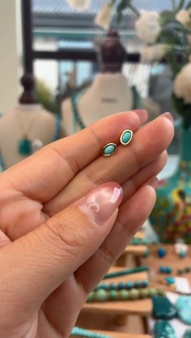 合金绿松石耳饰1