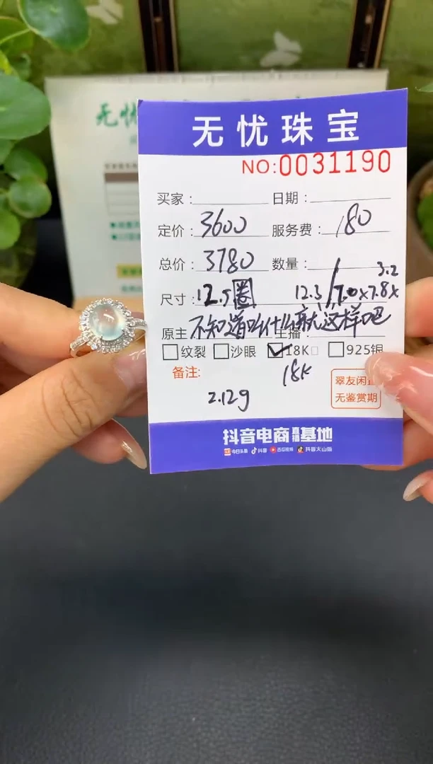 18K金镶嵌定制翡翠尘*D910