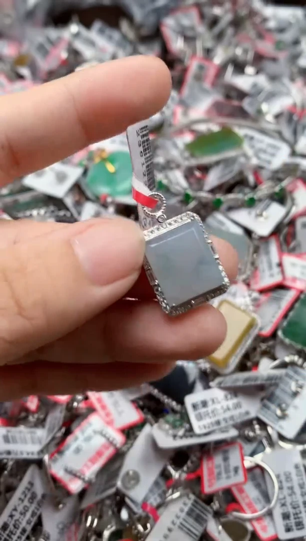 银S925镶嵌戒指翡翠天然A货缅甸翡翠