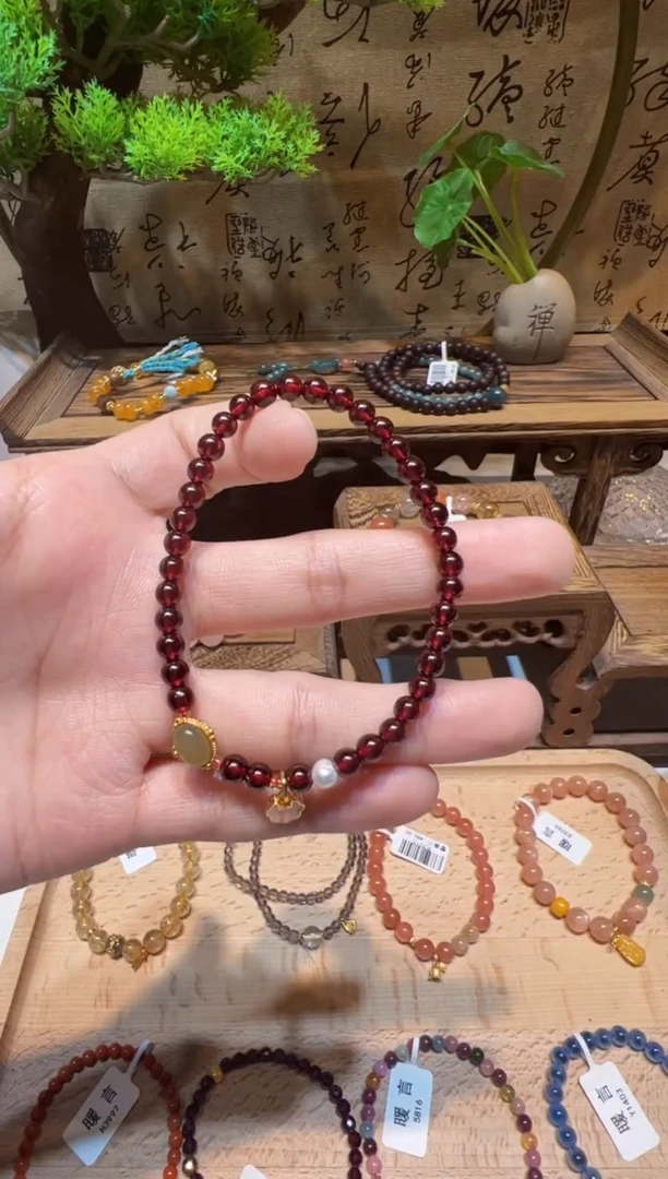 未镶嵌手串石榴石手饰@@