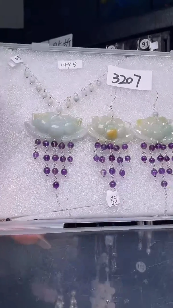 银S925镶嵌耳饰紫晶喜欢拍