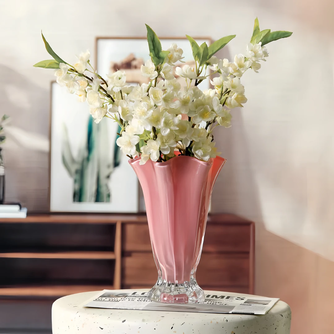 中古芬顿花瓶白菜琉璃客厅摆件高级感花器水养鲜花