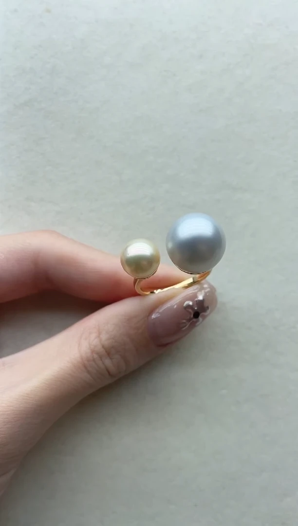 银S925镶嵌海水珍珠戒指14