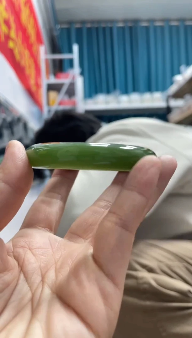 【闪购商品】和田玉（糖玉）手镯未镶嵌A13且末蓝正圈54-55