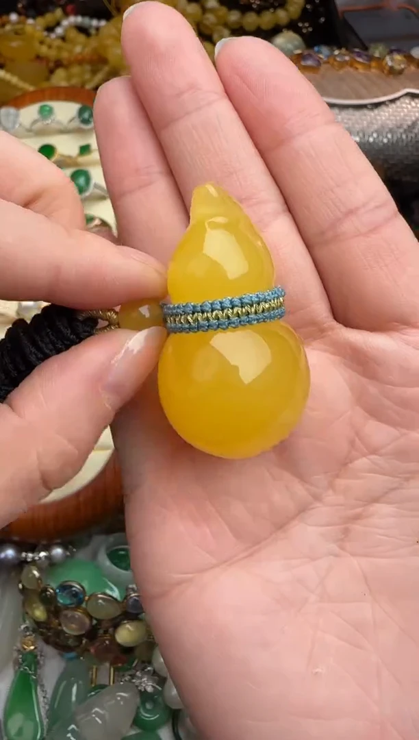 琥珀吊坠(不含链)未镶嵌蜜蜡葫芦吊坠