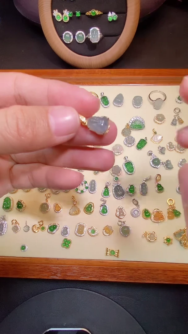 吊坠(不含链)银S925镶嵌翡翠1