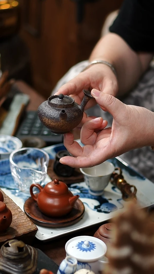 闪购18号 侧把壶柴烧功夫茶道具