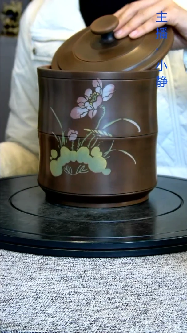 全手工紫陶茶罐精磨微瑕疵200克饼7片158