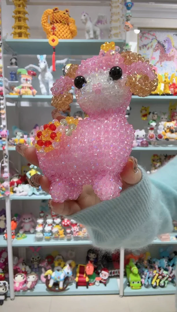 玻璃04033卡4水晶小肥羊材料包1套透粉色