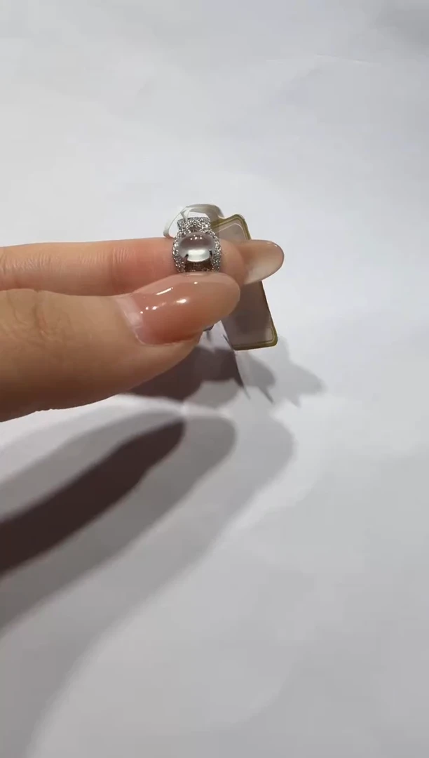 银S925镶嵌戒指翡翠925银镶缅甸A货翡翠戒指