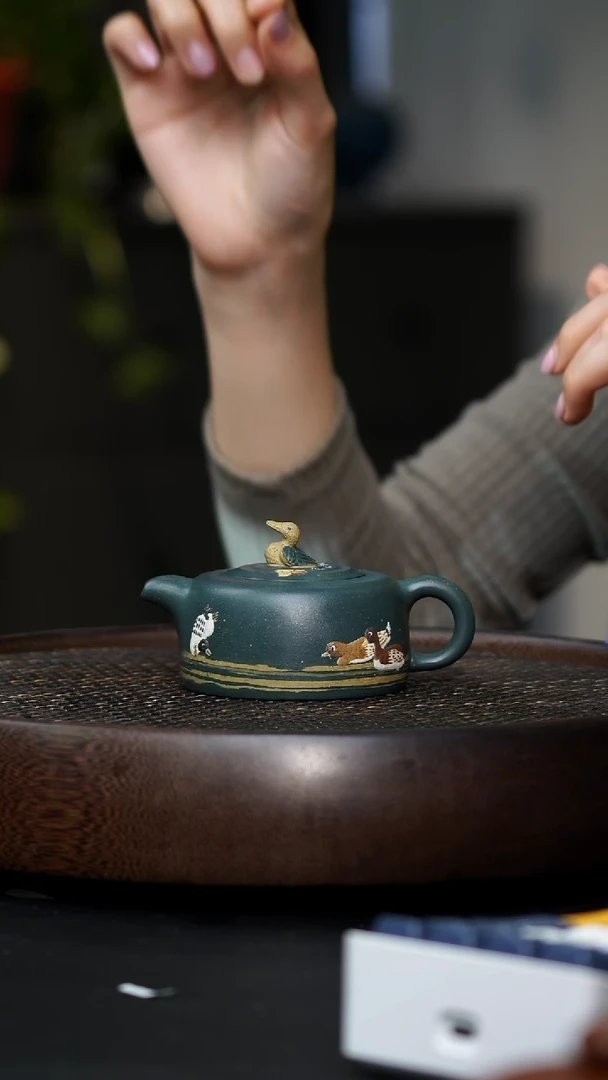 L*sJCY-0034出水芙蓉-老墨绿泥-120cc