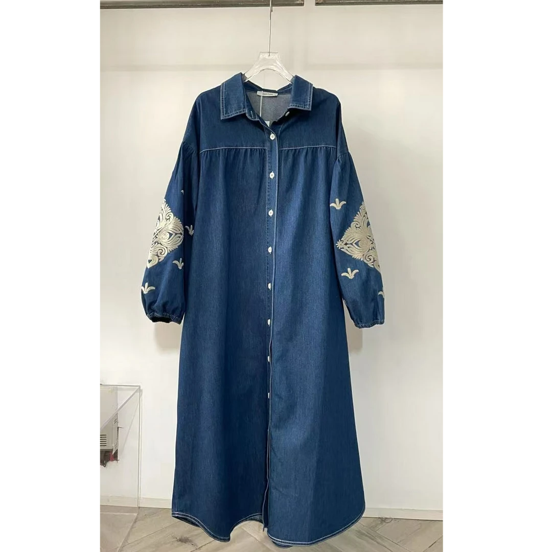 卡麦酱-TW 设计师款刺绣牛仔连衣裙 9241035