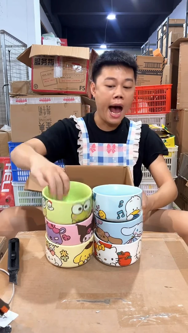 瓷片三利鸥碗6件套
