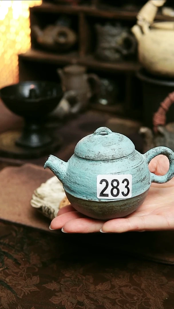 紫砂全手工粉引茶壶150毫升