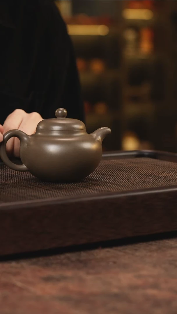宜兴紫砂一品天青柿圆