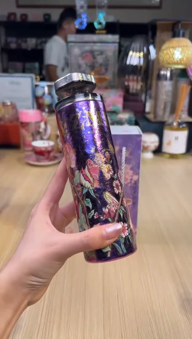 58造闵集 香水杯【繁花系列】180ML（紫色山茶花）