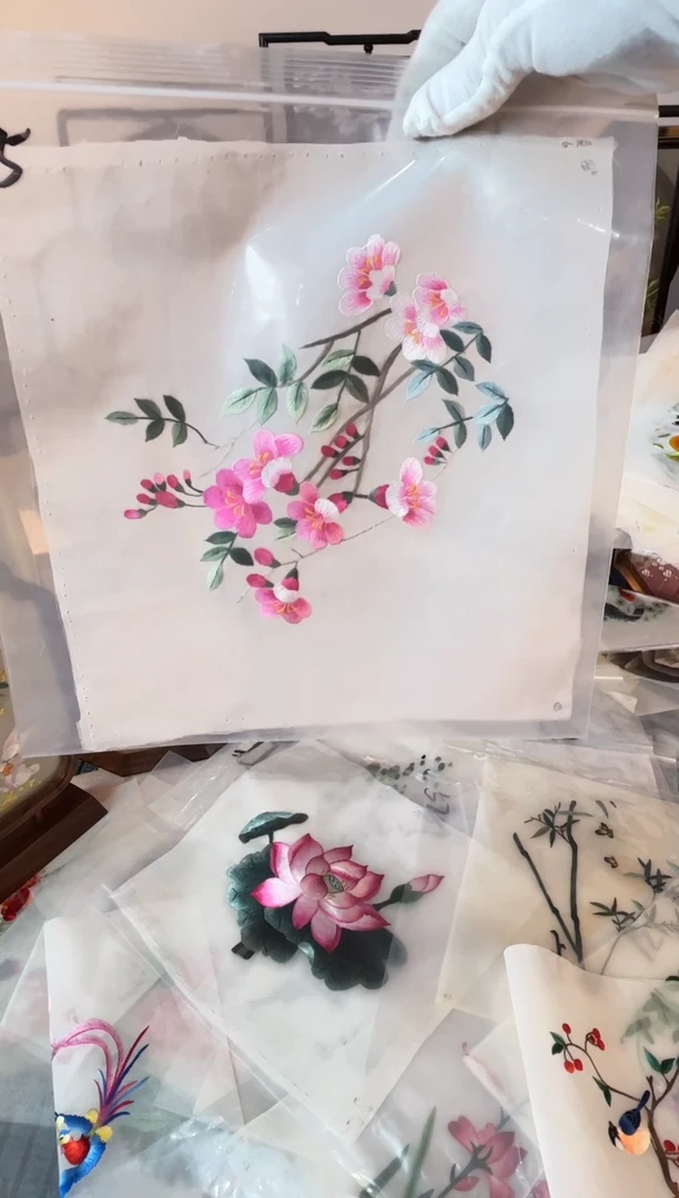 织绣纯手工苏绣双面绣绣布115