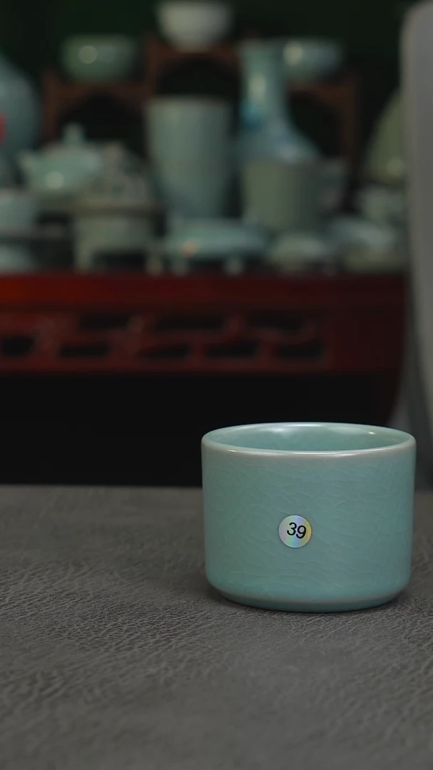 仿古天青釉  39号扳指杯主人杯  精品 -二