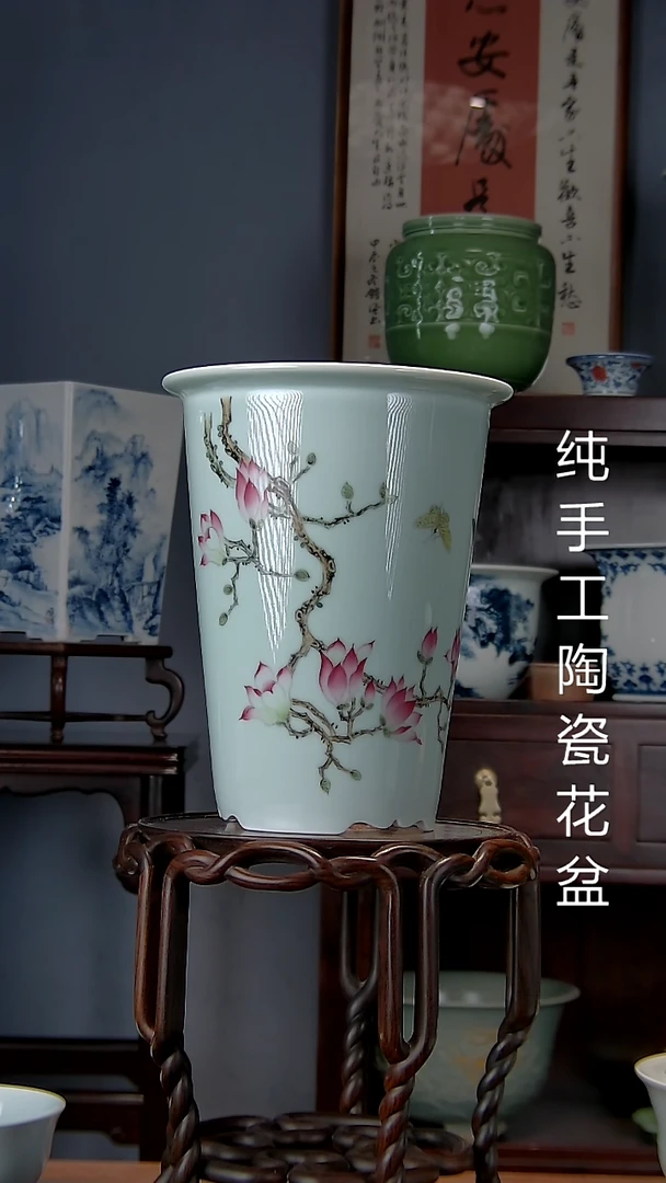 景德镇手工陶瓷花盆