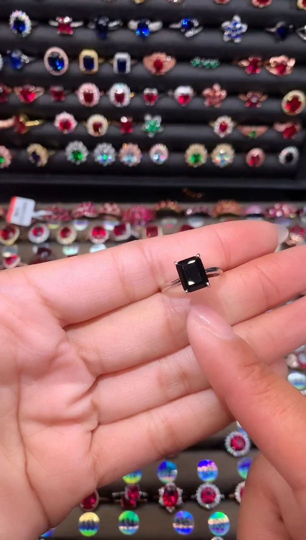 【闪购商品】蓝宝石戒指银S925镶嵌79山蓝