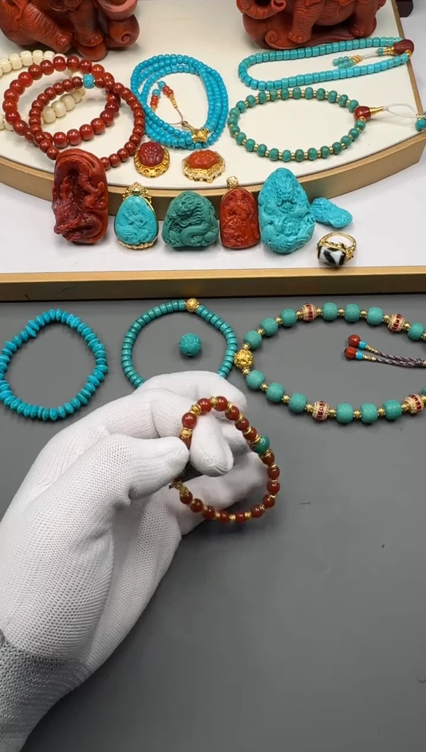 18K金镶嵌手串南红玛瑙来***～1111