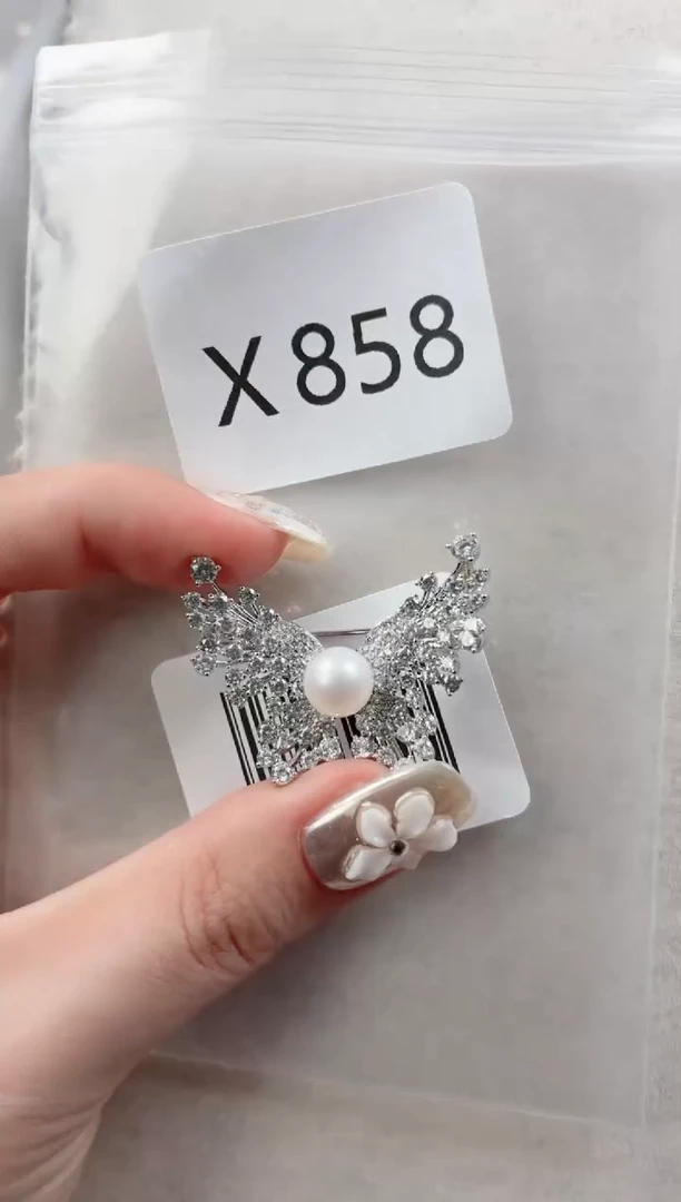 未镶嵌胸针淡水珍珠X858