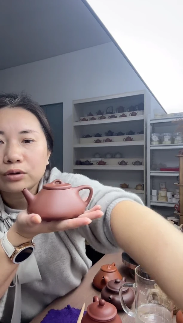 茶壶清水泥子冶石瓢190cc（原矿红清水）