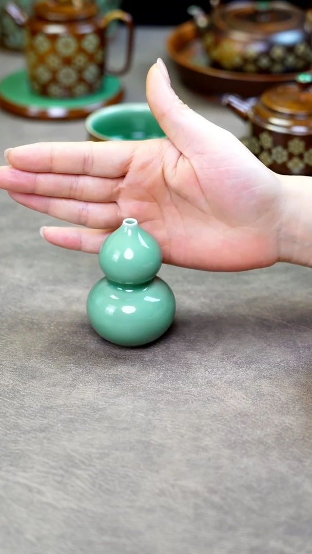 【闪购商品】龙泉青瓷茶桌摆件葫芦