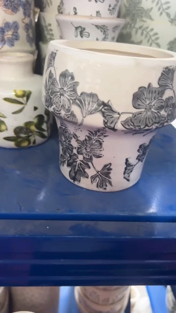 【闪购商品】陶瓷花盆高度12.5CM内口10CM