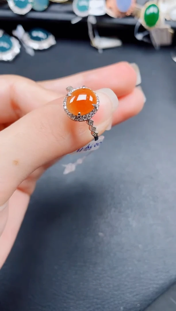 银S925镶嵌戒指翡翠翡翠