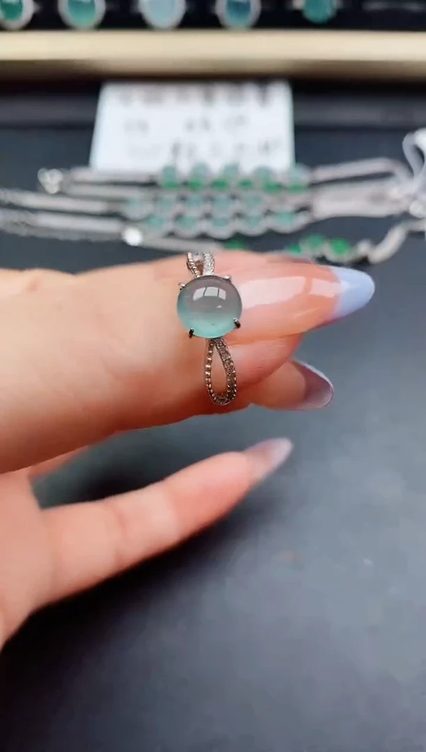 翡翠戒指银S925镶嵌1